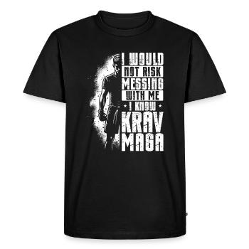 Mixed Martial Arts Fighter Combat Krav Maga - Men's Premium Organic T-Shirt - black - Front - Nico (187cm)