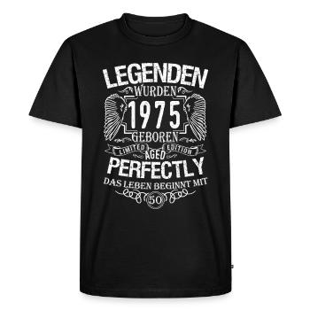 50 Geburtstag, 1975 Geboren - Männer Premium Bio T-Shirt - Schwarz - Vorne - Nico (187cm)