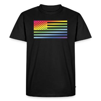 Stars And Stripes / Rainbow Flag (America) - Men's Premium Organic T-Shirt - black - Front - Nico (187cm)