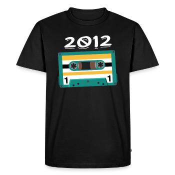 Cassette 2012 Vintage Anniversaire 2012 - T-shirt Premium bio Homme - noir - Devant - Nico (187cm)