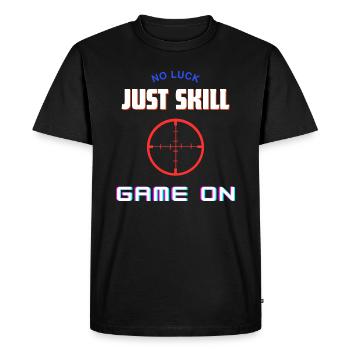 Chemise Pas de chance, juste de l’habileté - Gamer, Shooter, etc. - T-shirt Premium bio Homme - noir - Devant - Nico (187cm)
