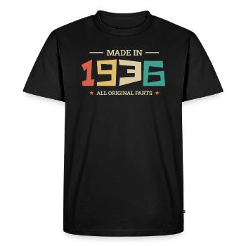 Legendary since 1936 Original 1936 - Men's Premium Organic T-Shirt - black - Front - Nico (187cm)