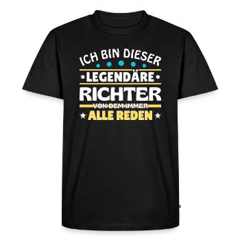 Je suis ce juge légendaire - T-shirt Premium bio Homme - noir - Devant - Nico (187cm)