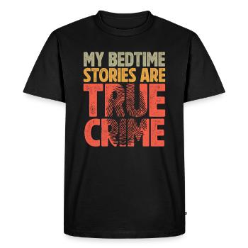 Mes histoires du soir sont de vrais crimes - T-shirt Premium bio Homme - noir - Devant - Nico (187cm)