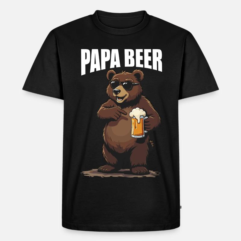 papa bier - Männer Premium Bio T-Shirt - Schwarz