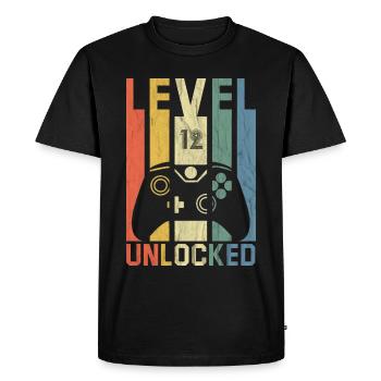 Gamer 12 ans d’anniversaire de jeu de jeu cadeau - T-shirt Premium bio Homme - noir - Devant - Nico (187cm)