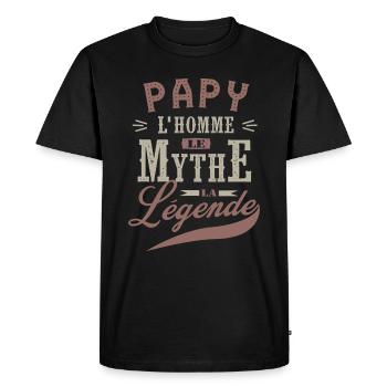 PAPY L'homme le mythe la légende cadeau noel fête - T-shirt Premium bio Homme - noir - Devant - Nico (187cm)