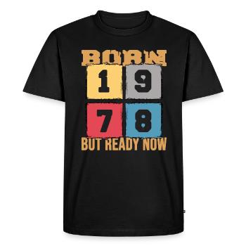 1978 birthday 44 years 47th anniversary retro party - Men's Premium Organic T-Shirt - black - Front - Nico (187cm)