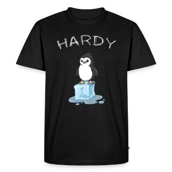 Anbaden Ice Pool Winter Swimmers « hardy » Penguin - T-shirt Premium bio Homme - noir - Devant - Nico (187cm)