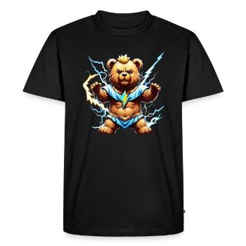 Zeus Dieu grec ours en peluche - T-shirt Premium bio Homme - noir - Devant - Nico (187cm)
