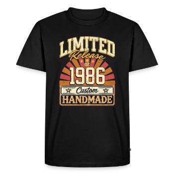 Limité 1986 drôle dictons cadeau anniversaire - T-shirt Premium bio Homme - noir - Devant - Nico (187cm)