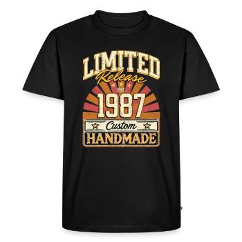 Limité 1987 Dictons drôles cadeau d’anniversaire - T-shirt Premium bio Homme - noir - Devant - Nico (187cm)