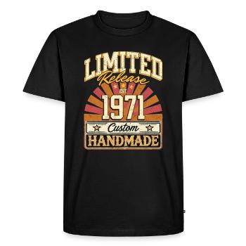 Limité 1971 drôle dictons cadeau anniversaire - T-shirt Premium bio Homme - noir - Devant - Nico (187cm)