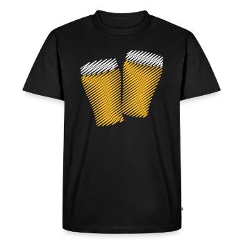 2 Toasting Beer Glasses (Pale Ale / Scribble) - Men's Premium Organic T-Shirt - black - Front - Nico (187cm)