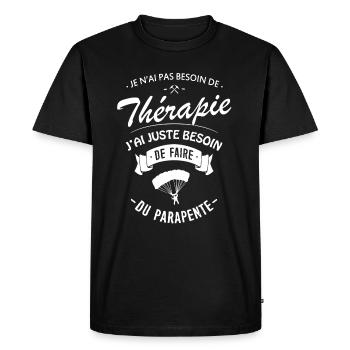 T-shirt Thérapie Parapente - T-shirt Premium bio Homme - noir - Devant - Nico (187cm)