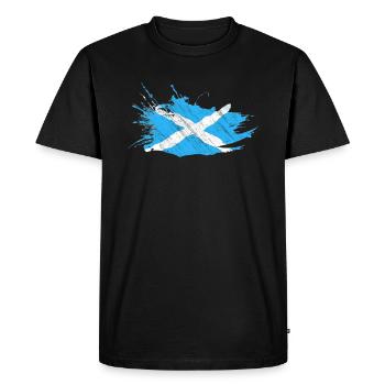 Ecosse écossais drapeau drapeau brosse motif - T-shirt Premium bio Homme - noir - Devant - Nico (187cm)