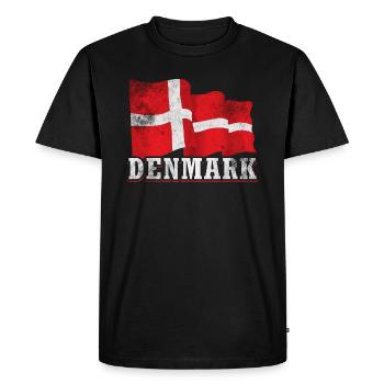 Danemark Drapeau - T-shirt Premium bio Homme - noir - Devant - Nico (187cm)