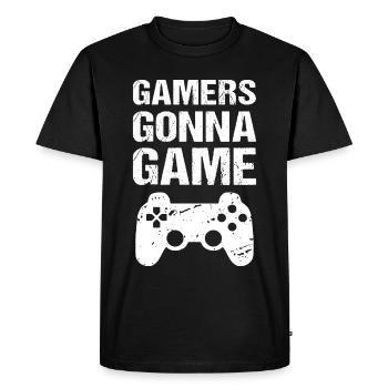 Gamers going to Game Gaming Quote Gamer - Men's Premium Organic T-Shirt - black - Front - Nico (187cm)