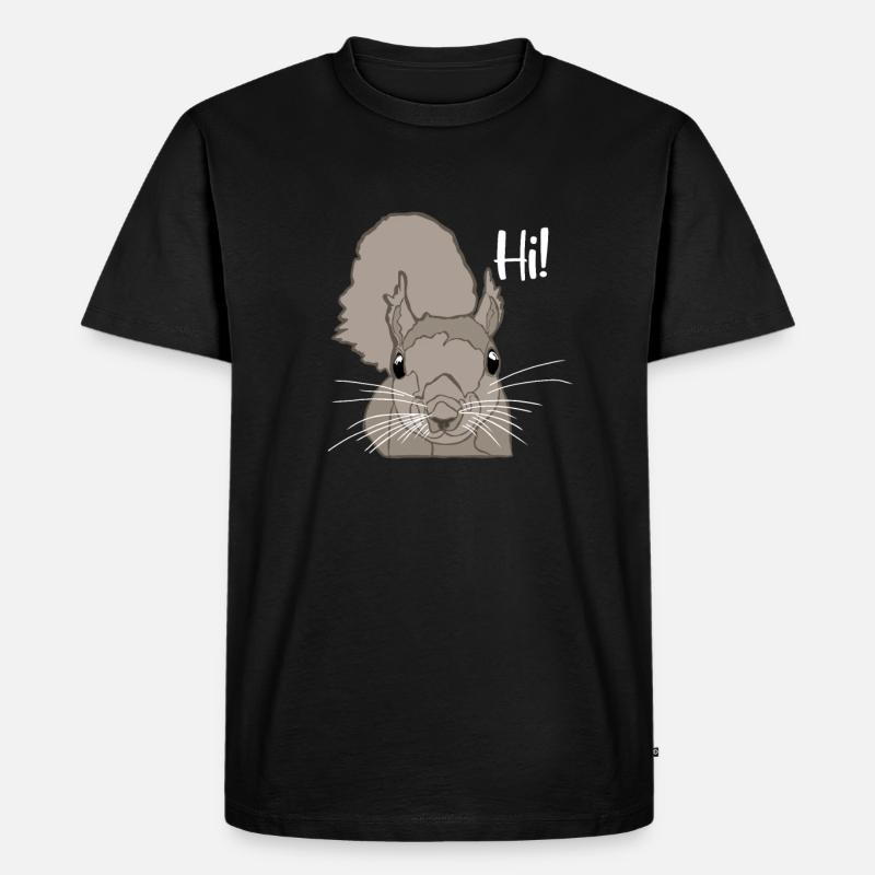 Grauhörnchen Squirrel Fuchshörnchen Eichhörnchen - Männer Premium Bio T-Shirt - Schwarz
