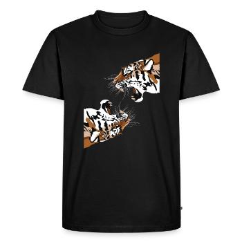 Big Cat King Tiger Wildcat Tigre de Sibérie - T-shirt Premium bio Homme - noir - Devant - Nico (187cm)