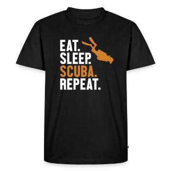Eat Sleep Scuba Repeat Diving Fins - Men's Premium Organic T-Shirt - black - Front - Nico (187cm)