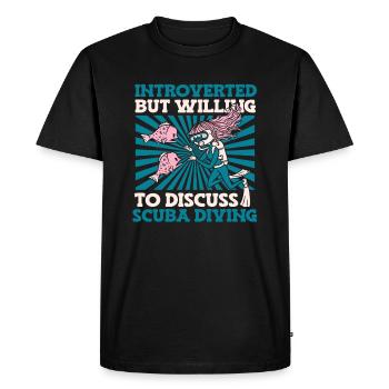 Introverti mais prêt à discuter de plongée sous-marine - T-shirt Premium bio Homme - noir - Devant - Nico (187cm)