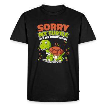 My Turtle Ate My Homework Aquatic Turtle - Men's Premium Organic T-Shirt - black - Front - Nico (187cm)
