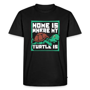 Home Is Where My Turtle Is Tortoise - Men's Premium Organic T-Shirt - black - Front - Nico (187cm)