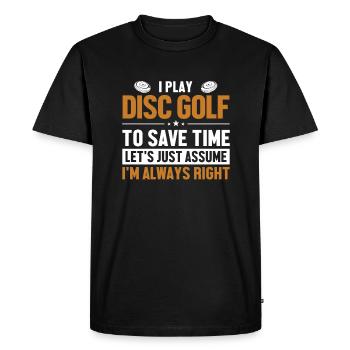 Disc Golf Supposons que j’ai raison Disc Golfer - T-shirt Premium bio Homme - noir - Devant - Nico (187cm)