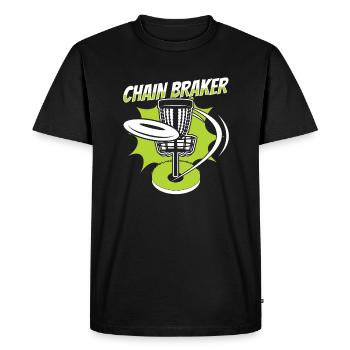 Chain Braker Basket Disc Golfer Frisbee - T-shirt Premium bio Homme - noir - Devant - Nico (187cm)