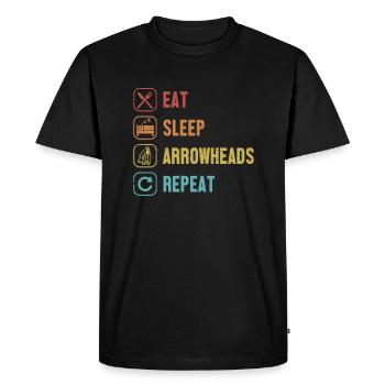 Eat Sleep Arrowheads Repeat Hunting Tips - Men's Premium Organic T-Shirt - black - Front - Nico (187cm)