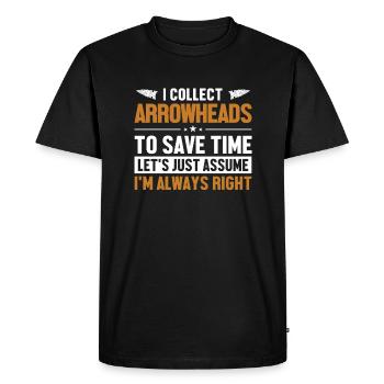 Arrowheads Let's Assume I'm Right Hunting Tips - Men's Premium Organic T-Shirt - black - Front - Nico (187cm)