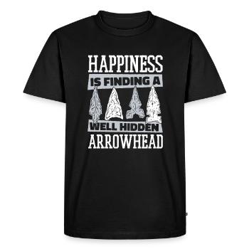 Happiness Is Finding A Hidden Arrowhead - Men's Premium Organic T-Shirt - black - Front - Nico (187cm)