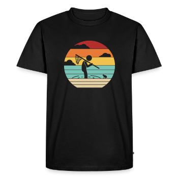 Rétro têtard grenouille crapaud grenouille attrape-grenouilles - T-shirt Premium bio Homme - noir - Devant - Nico (187cm)