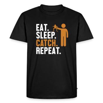 Manger dormir attraper répéter têtard rainette - T-shirt Premium bio Homme - noir - Devant - Nico (187cm)