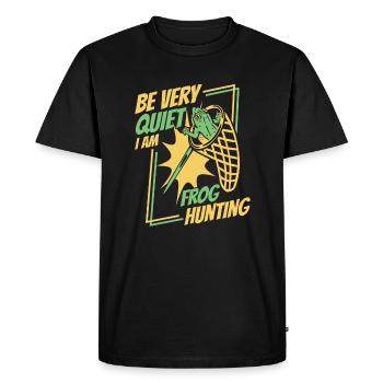 Soyez très calme Je suis Grenouille Crapaud Chasse Grenouille - T-shirt Premium bio Homme - noir - Devant - Nico (187cm)