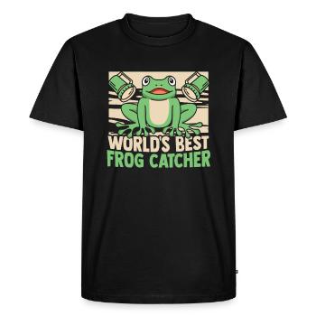 Meilleure grenouille au monde Grenouille crapaud crapaud - T-shirt Premium bio Homme - noir - Devant - Nico (187cm)