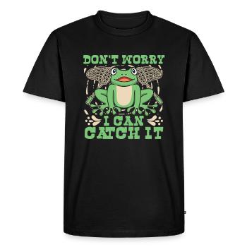 Ne t’inquiète pas, je peux l’attraper Crapaud rainette - T-shirt Premium bio Homme - noir - Devant - Nico (187cm)