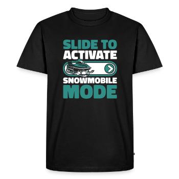 Slide To Activate Snowmobile Mode Snowmobiles - Men's Premium Organic T-Shirt - black - Front - Nico (187cm)