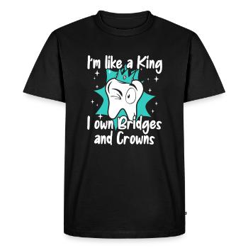 I Own Bridges And Crowns Dental Laboratory Dental Laboratory - Men's Premium Organic T-Shirt - black - Front - Nico (187cm)