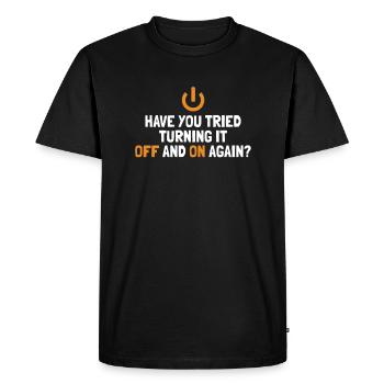 Essayez de l’éteindre et de le rallumer Opérations informatiques - effectué. - T-shirt Premium bio Homme - noir - Devant - Nico (187cm)