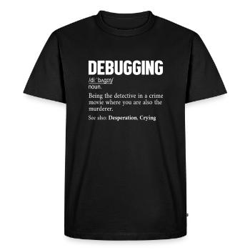 Debugging Definition Developer Coder Programmer - Men's Premium Organic T-Shirt - black - Front - Nico (187cm)