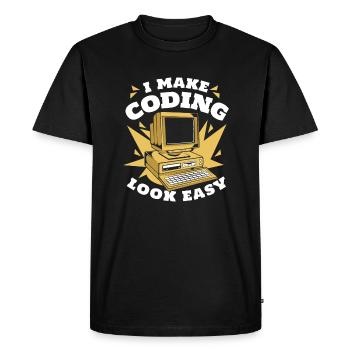 Je rends le codage facile Developer Coder - T-shirt Premium bio Homme - noir - Devant - Nico (187cm)