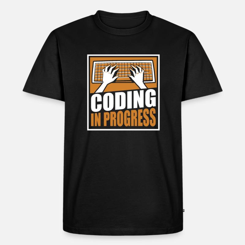 Coding In Progress Softwareingenieur Developer - Männer Premium Bio T-Shirt - Schwarz
