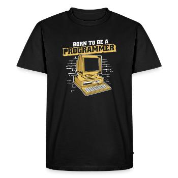 Born To Be A Programmer Developer Coder - Men's Premium Organic T-Shirt - black - Front - Nico (187cm)