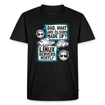 Dad What Are Clouds Made Of Developer Coder - Men's Premium Organic T-Shirt - black - Front - Nico (187cm)