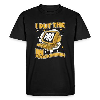 I Put The Pro In Programmer Developer Coder - Men's Premium Organic T-Shirt - black - Front - Nico (187cm)