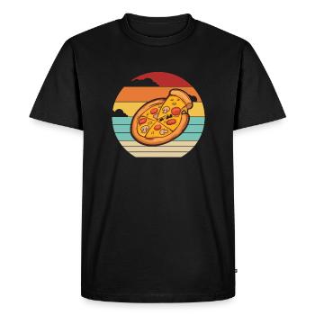 Four à pizza rétro pizza plateau à pizza amateur de pizza - T-shirt Premium bio Homme - noir - Devant - Nico (187cm)