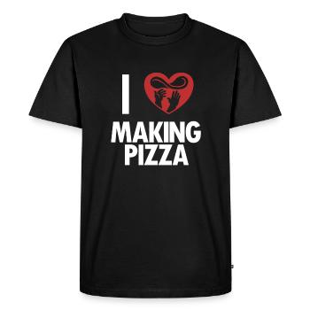 J’adore faire pizza plateau pizza pizza four pizza pizza - T-shirt Premium bio Homme - noir - Devant - Nico (187cm)