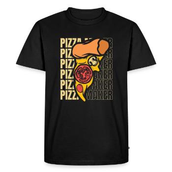 Fabricant de pizza Four à pizza Plateau à pizza Fabricant de pizza - T-shirt Premium bio Homme - noir - Devant - Nico (187cm)